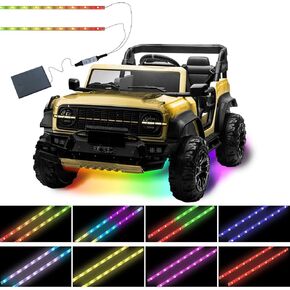 Lights Under Car for Kids,Lights for Night Riding,Can Be Cropped,Ultra Bright Waterproof for Boy or Girl Electric Car for Kids,Black Cables and USB Interface,2 * 1.64ft.