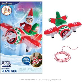 The Elf on the Shelf Polar Props Peppermint Plane Ride - Official Plane for Your Scout Elves - Includes Inflatable Plane and Cable