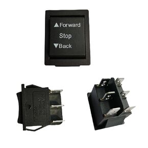 2 PCS 6V 12V Forward Reverse Switch for Kids Ride On Toy Car Replacement Parts,Children's Wheels Replacement Part Powered Forward Stop Backward Toys Car Accessories Rocker Switch DPDT Car Boat Black