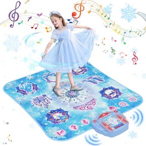 Dance Mat, 2025 8-Button Frozen Dance Pad with Wireless Bluetooth, Upgraded Flowing Light Control System with Stands, Princess Toys Birthday Christmas for 3-12 Year Old Girls