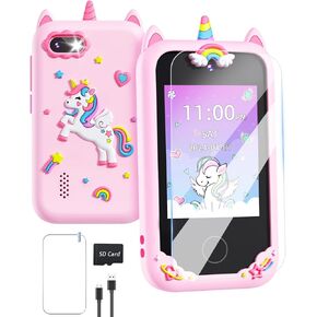 Kids Smart Phone Gifts for Girls Age 6-8 with Camera Christmas Stocking Stuffers for Kids Toy for Age 3 4 5 7 6 8 10 Year Old Birthday Gift Ideas with 8G SD Card