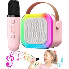 Karaoke Machine for Kids Microphone Gifts for Teen Girls Toys Age 6-8 for Kids 4 5 7 9 6 8 10 Year Old Christmas Birthday Gift Ideas (Pink)