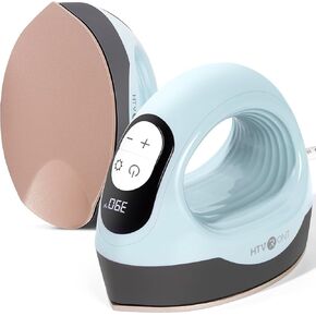 HTVRONT Mini Heat Press - 3 in 1 Heat Press Machine for T-Shirts Mugs Hats with Larger 2 in 1 Curved & Flat Heat Plate -Mini Iron Heat Press 3 Customized Temp & Time, Digital Display Memory Function