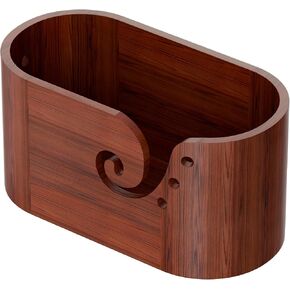 Wooden Yarn Bowl, Hangerspace Yarn Bowls for Crocheting, Large Size Handmade Knitting Yarn Holder, Wood Storage Crochet Bowl for Crocheting and Knitting Lovers