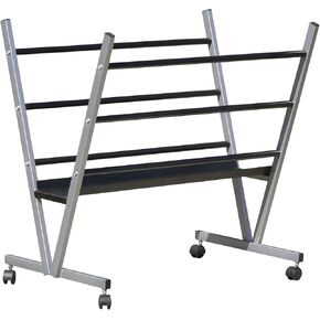 Art Expo Metal Art Professional Print Rack, Holds Posters, Prints, Canvas Art for Shows & Storage, Mobile with Rolling Casters Size 22"Hx34"Wx6"D