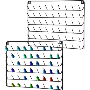 2 Pack Thread Holder Wall Mount - 54 Spool Sewing Thread Organizer - Black