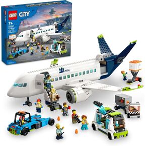 LEGO City Passenger Airplane Toy - Building Toys Set for Boys & Girls, Ages 7+ - Educational Gift for Kids - W/Buildable Vehicle Toys & 9 Minifigures - 60367