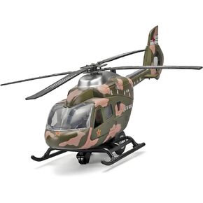 Kids Helicopter Toy Diecast Military Helicopter Model Kit,Pull Back Toy Helicopter with Lights and Sound,Toy Airplane with Rotatable Propeller,Helicopter Toys for Boys Age 4-7（Blue）
