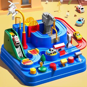 Race Track Car Toys for Kids 3 4 5 6 Years Old - City Car Toys for Boys 3-5 Years Old, Car Toys for Toddlers 3-4 Years with 3 Small Cars for Kids, Educational Car Games Boys Gifts 3-4