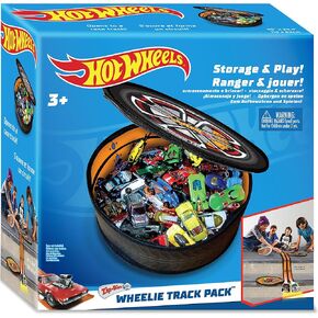 Hot Wheels Tara Toy: ZipBin Wheelie Track Pack - Unzips Into A Racetrack Mat, Holds 100 Toy Cars, Storage & Play, Circle Tire Design, Kids Ages 3+