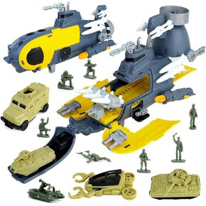 CORPER TOYS Ocean Submarine Toys Playset for Kids with Sea Animals and Vehicles Set Toy Gift for Birthday Christmas
