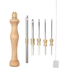 Lampstop Punch Needle Kit 1.6mm-2mm-2.5mm-3.5mm-5mm Metal Tubes Wooden Punch Needle Tool for Beginner Embroidery Floss Cross Stitching