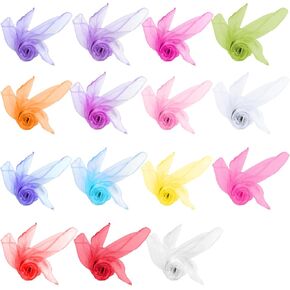 Juggling Dance Scarves, Square Silky Scarves for Kids Play, Play Scarves for Toddlers, 15 Colors, 24"