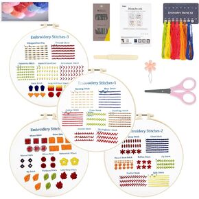Enkor Christmas Embroidery Kits for Adults Beginners, Christmas Cross Stitch Kits, Embroidery Kit Christmas Ornaments，Beginner Embroidery Kit Christmas Tree Stamped Embroidery Kit Christmas