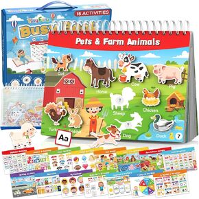 Montessori Busy Book Toys for Toddlers - Preschool Learning Activities Book | Pre-Assembled Educational Books for Kids Ages 3+ | Autism Sensory Toddler Toy | Birthdays Christmas Travel Gifts for Kids