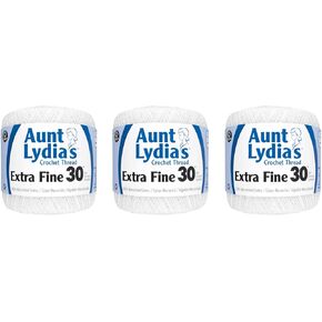 Aunt Lydia Extra Fine Crochet - 3 Pack of 500y/457m - White