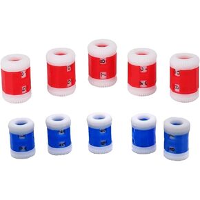 10 Pcs Red and Blue 2 Sizes Plastic Knit Counter Knitting Crochet Stitch Marker Row Counter for Recording The Number of Weaving Rows, 5 Large and 5 Small Knitting and Crochet Notions