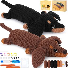 Fortuning's JDS Crochet Kit for Beginners, 2 PCS Dachshund Crochet Kits in Saudi Arabia