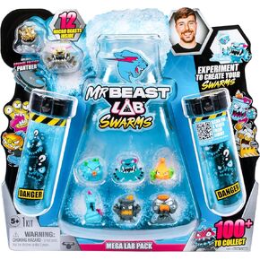 MrBeast Lab Swarms Mega Lab 12 Pk Chaos Chomper - Experiment by Adding Water, Shaking The Test Tube & Revealing 12pk of 1" MrBeast Collectible Characters, Includes Special Edition Panther