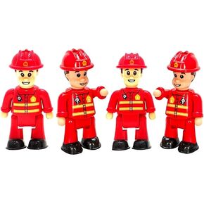 Funerica Construction Workers Toy Figurines - Miniature People - 4-Pack