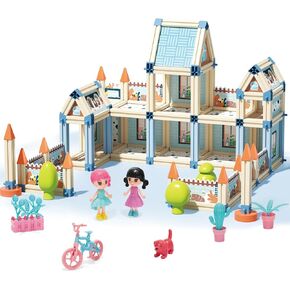 Dollox Dollhouse Creative Building Blocks, 233-Piece 3D Princess Castle Building Toy Set DIY Blocks Toys Montessori Toy Gifts for Age 5 6 7 8 Year Old