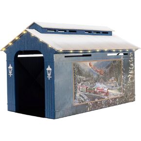 Lionel Thomas Kinkade Christmas Plug Expand Play O Gauge Model Train Covered Bridge