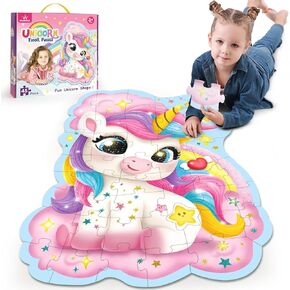 45 Piece Unicorn Floor Puzzle, Large Special Shapes Puzzles for Kids Ages 3-5, Toddler Floor Puzzles for Kids Ages 4-8, 4 Year Old Girl Gifts Toys for Birthday, Halloween, Christmas
