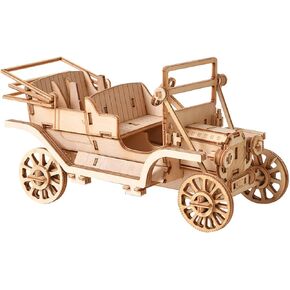 3D Wooden Puzzles Model Kits for Adults & Teens to Build - DIY Model Kit for Painting, Desk Decor Car/Ship/Airplane (3-in-1)