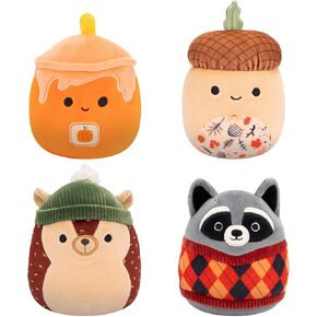 Squishmallows Original 5in Harvest 4-Pack – Hans Hedgehog, Mac Acorn, Misha Candle, Rocky Raccoon – Official Jazwares Plush (Little) Amazon Exclusive