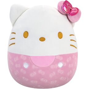 Squishmallows Original Sanrio 14-Inch 50th Anniversary Pink Embossed Hello Kitty – Official Jazwares Plush (Large)