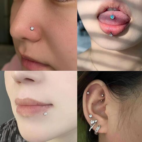 18G 16G Titanium Flat Back Nose Studs Ring Labret Lip Monroe Medusa Piercing Jewelry Tragus Piercing Jewelry in Saudi Arabia