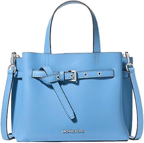 Michael Kors Emilia Small Pebbled Leather Satchel (Vista Blue) in Kuwait