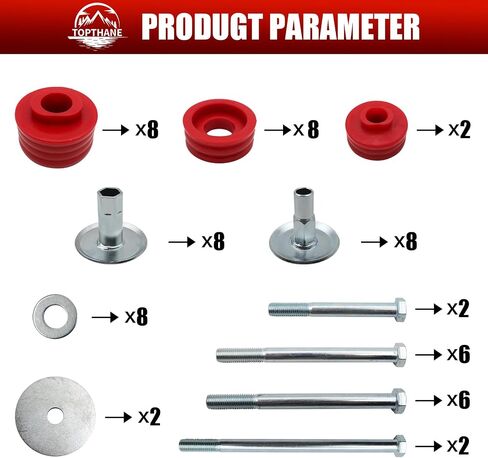 KF04060BK 2008-2016 Ford F250 F350 Body Mount Bushing, Body Cab Mounts, Cab Bushing Kit, Body Mount Bushing Kit, Steel Sleeves & Hardware in Kuwait