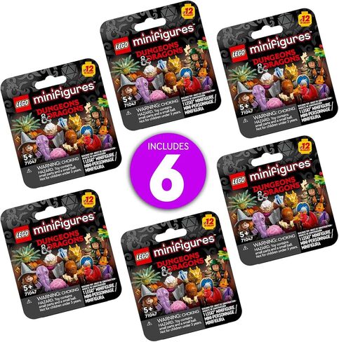 LEGO Minifigures Dungeons & Dragons 6 Pack, Collectible Toy Figures Including Tiefling Sorcerer and Gith Warlock, Party Favors for Kids or Adult Fans, Halloween Toy Gift Idea, 66765 in Saudi Arabia