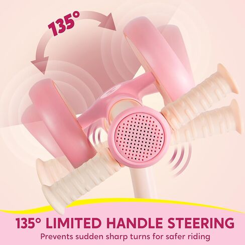 SYNCFUN LED Baby Balance Bike with Music for 1 2 Year Old Boys Girls, Balance Bike with Lights & Sounds, Educational Toys for 1 Year Old, 4 Wheels Balance Bike Toddler Toys in Kuwait