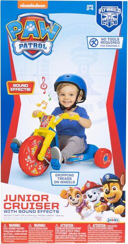 Paw Patrol Ride-On 10" Fly Wheel Junior Cruiser Tricycle with Sounds -Toddler Bike Trike, Ages 2-4 in Saudi Arabia