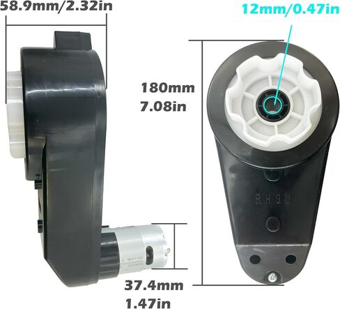  2PCS 24 Volt RS555 350000RPM High-Speed Motor Gearbox for Kid's Ride on Toys Car Power Wheels Motor Upgrade,Pair of 18V&20V High Torque Motor for Kid's Electric Vehicle Gearbox Upgrade,Free Coupler in Saudi Arabia