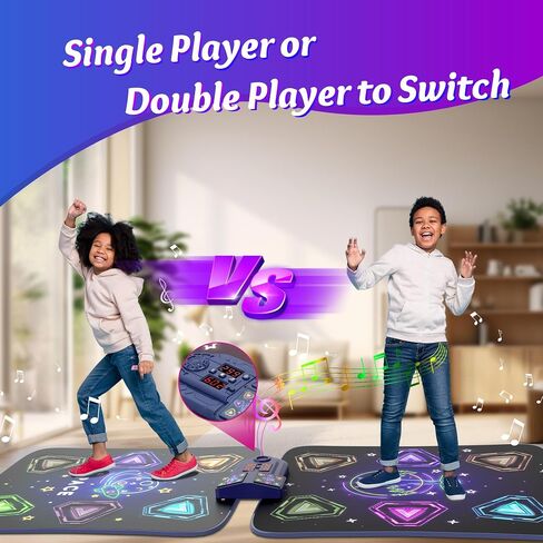 Dance Mat Toys for 3-12 Year Old Girls Boys,Dance Mat for Kids with Light Up 12-Buttons, Music Dance Toy for Toddler with 5 Modes & Bluetooth,Birthday Xmas Gifts for 3 4 5 6 7 8 9 10+ Year Old Kids in Saudi Arabia