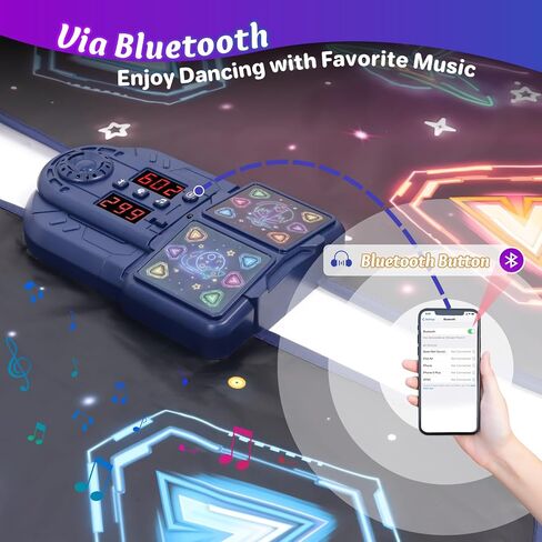 Dance Mat Toys for 3-12 Year Old Girls Boys,Dance Mat for Kids with Light Up 12-Buttons, Music Dance Toy for Toddler with 5 Modes & Bluetooth,Birthday Xmas Gifts for 3 4 5 6 7 8 9 10+ Year Old Kids in Saudi Arabia