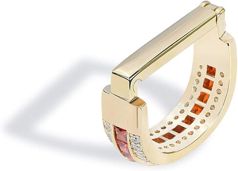 Mens Tie Ring Tie Clasp Necktie Clips Holder Bar Accessories for Necktie Gold Silver Tone (Gold Ring Black Square CZ) in Saudi Arabia