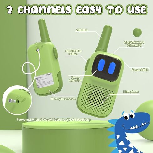 Holiky Toys for 3-12 Year Old Girls Boys, Walkie-Talkies for Kids 2 Pack 1000FT Long Range with 2 Channels, Handheld Kids Walky Talky Educational Electronic Outdoor Toys for Outside Camping Hiking in Saudi Arabia