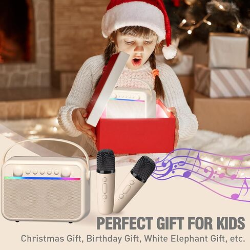 Karaoke Machine for Kids Portable Bluetooth Speaker with 2 Wireless Microphone 24 Pre-Loaded Nursery Rhymes Robot Kids Christmas Birthday Gifts for Girls Boys Ages 2,3,4,5,6,7,8,9,10,11,12 +Year Old in Saudi Arabia
