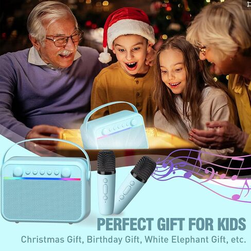 Karaoke Machine for Kids Portable Bluetooth Speaker with 2 Wireless Microphone 24 Pre-Loaded Nursery Rhymes Robot Kids Christmas Birthday Gifts for Girls Boys Ages 2,3,4,5,6,7,8,9,10,11,12 +Year Old in Saudi Arabia
