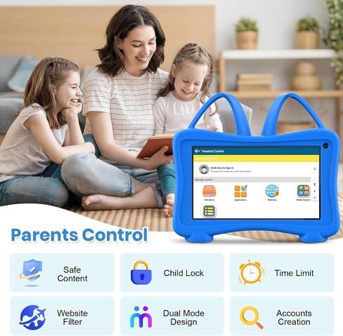 Kids Tablet 7 Toddler Tablet for Kids, Tablet for Toddlers Learning Tablet with WiFi, YouTube, Dual Camera, Touch Screen, Parental Control, Child Tablet for Boys Girls in Kuwait