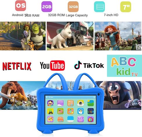 Kids Tablet 7 Toddler Tablet for Kids, Tablet for Toddlers Learning Tablet with WiFi, YouTube, Dual Camera, Touch Screen, Parental Control, Child Tablet for Boys Girls in Kuwait