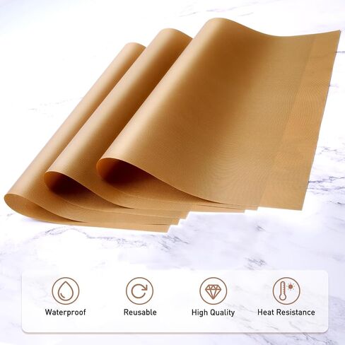 Cybrixus 3 Pack 12 x 16" Teflon Sheets Non Stick PTFE Teflon Sheet Reusable Teflon Paper Heat Resistant Teflon Mat for Heat Press in Saudi Arabia