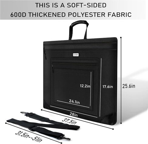 Art Portfolio Bag, 24x36 Foldable Light Weight Portfolio Folder Case with Adjustable Shoulder Strap, Leather Corners, Waterproof Art Bag for Artists and Adults for Artwork, Poster, Sketching in Saudi Arabia
