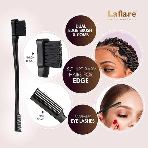 Laflare Braiding Rack for Hair with Comb set & Braid Gel Wristband & Hair clip, Hair Rack (Hair Extension Holder with 60 Pegs,) with Hair Braiding Accessories (WOOD COLOR COMBO4) in Saudi Arabia