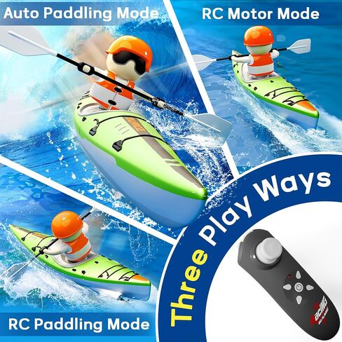 iPlay, iLearn Kids Remote Control Boat Toy, Toddler RC Kayak Paddle Boats Bath Toys Boys 4-8-12, Water Racing W/Light Outdoor Pool Lake Bathtub, Birthday Gifts 5 6 7 9 10 Year Old Child Girl-Blue in Saudi Arabia