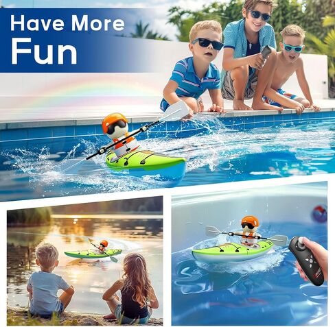 iPlay, iLearn Kids Remote Control Boat Toy, Toddler RC Kayak Paddle Boats Bath Toys Boys 4-8-12, Water Racing W/Light Outdoor Pool Lake Bathtub, Birthday Gifts 5 6 7 9 10 Year Old Child Girl-Blue in Saudi Arabia